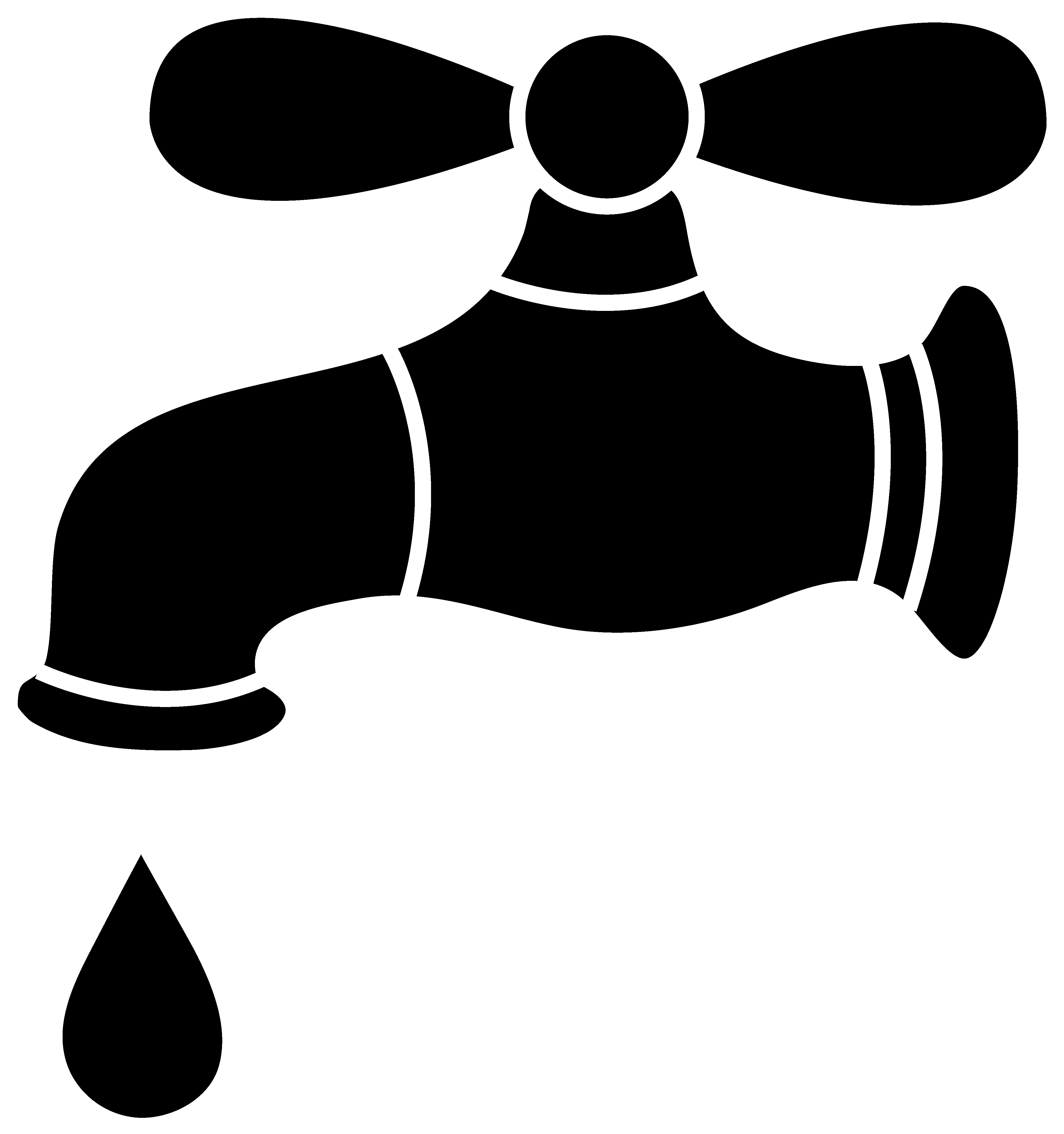 Dripping Blood Clipart - Tap Water Clipart Black And White (4554x4966), Png Download