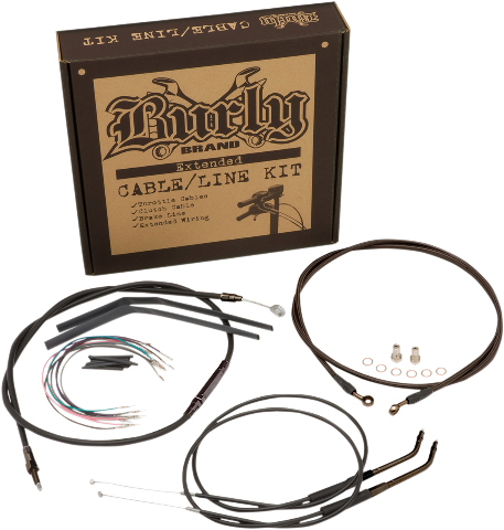 Burly 14" Black Jail Bar Handlebar Hand Control Kit - Burly Kit (457x480), Png Download