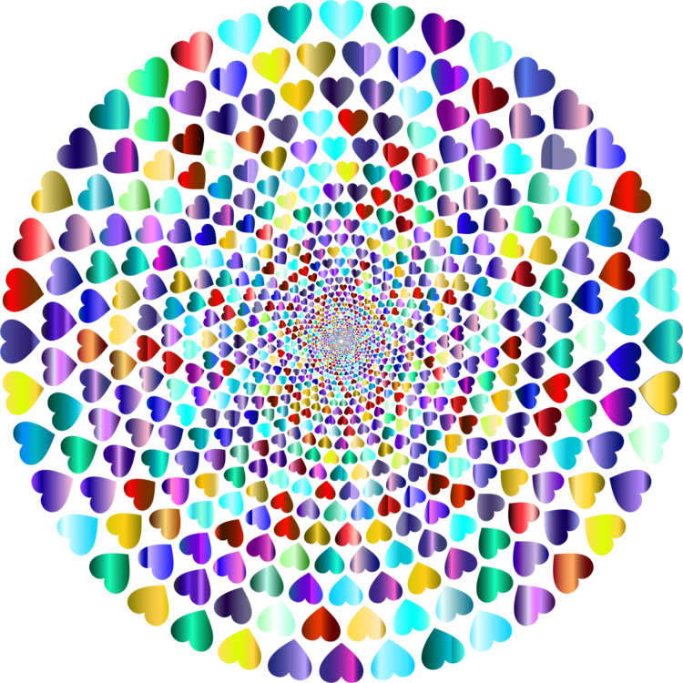 Computer Icons Circle Drawing Free Commercial Clipart - Rainbow Heart Graphic (750x750), Png Download