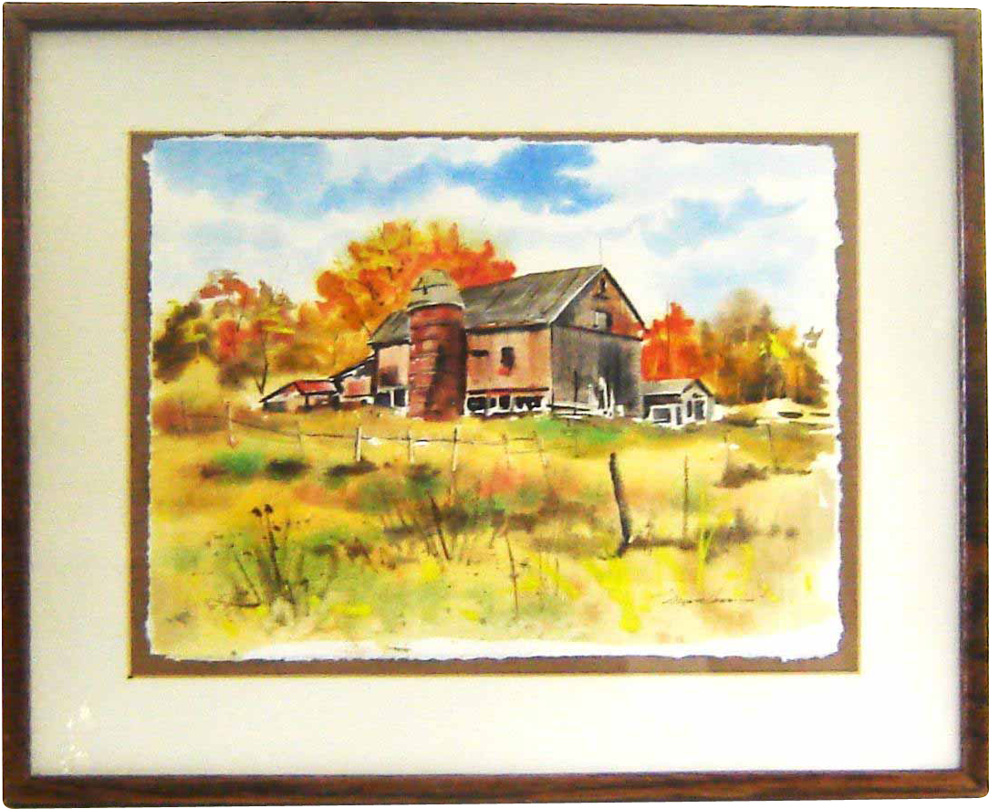 Musselman Watercolor Farm Landscape - Watercolor Painting (1083x1083), Png Download