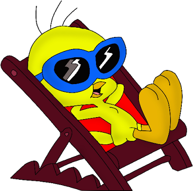Tweety Bird Cartoon Deck Chair Sun Glasses - Tweety Bird With Sunglasses (400x400), Png Download