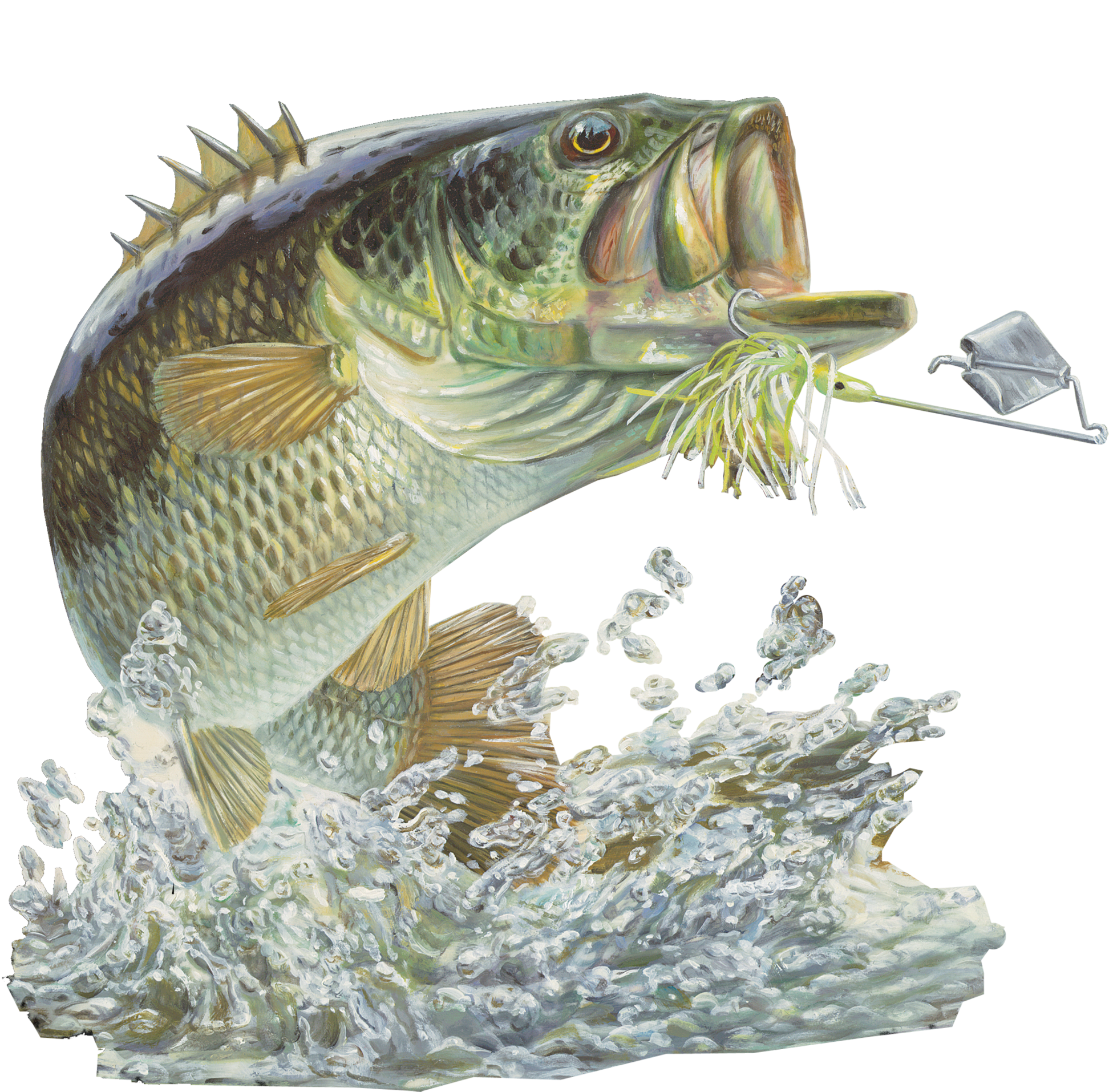 Bass Fishing Sticker Buzzbait (2048x2048), Png Download