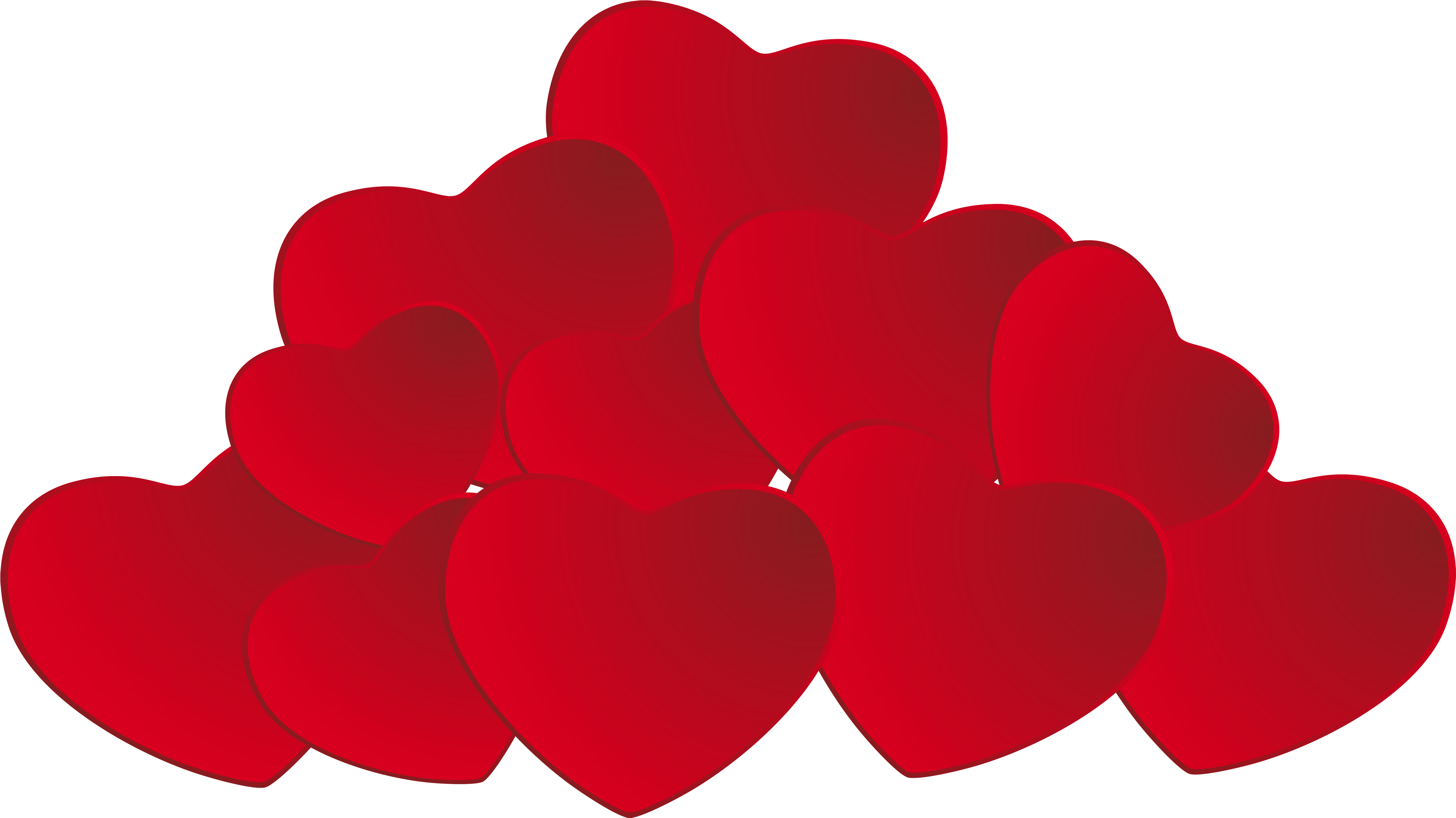 Pile Of Hearts Png Clipart - Hearts Clip Art Png (5000x2807), Png Download