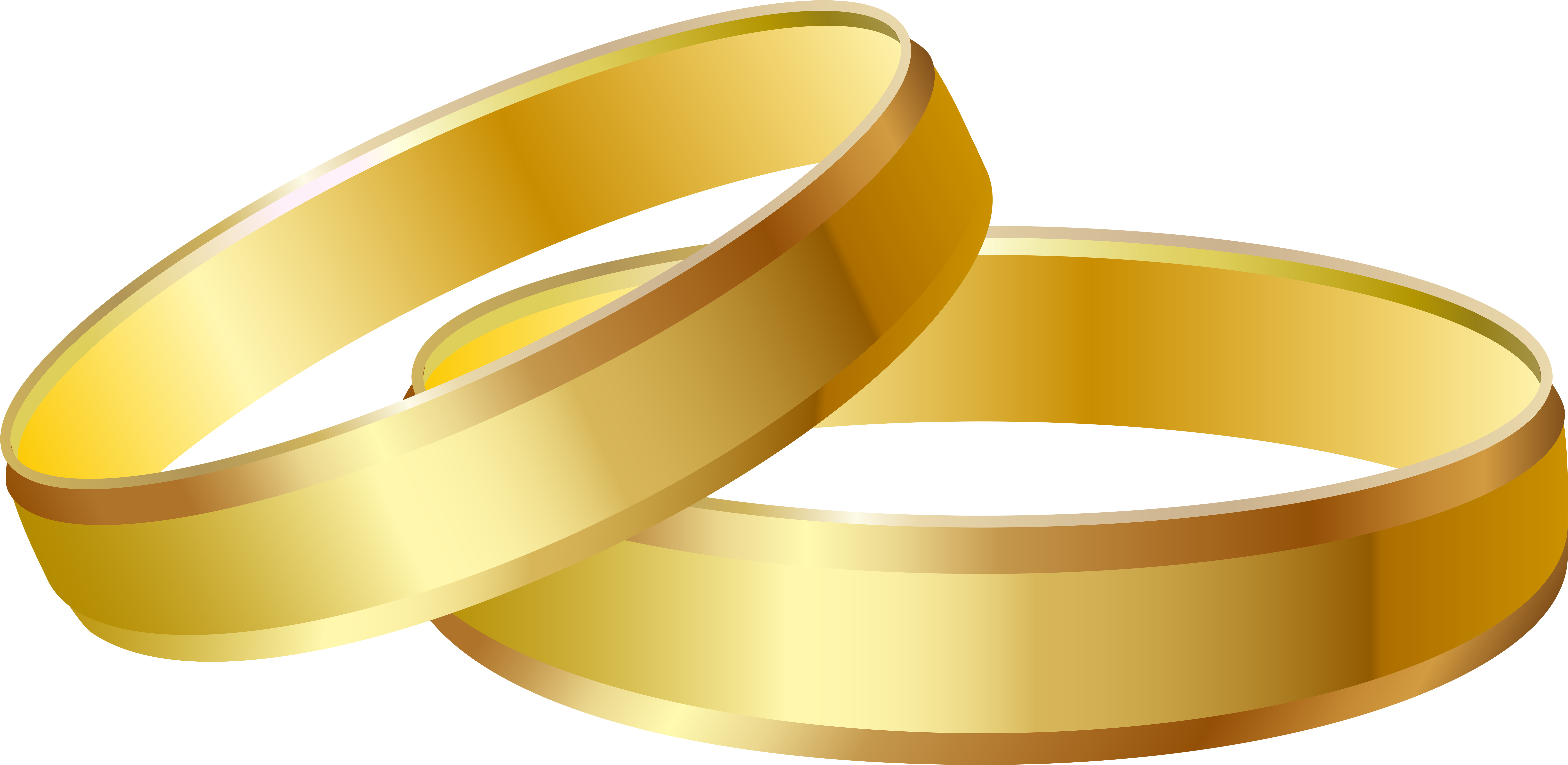Free Png Gold Wedding Rings Png Images Transparent - Gold Wedding Clip Art Png (850x424), Png Download