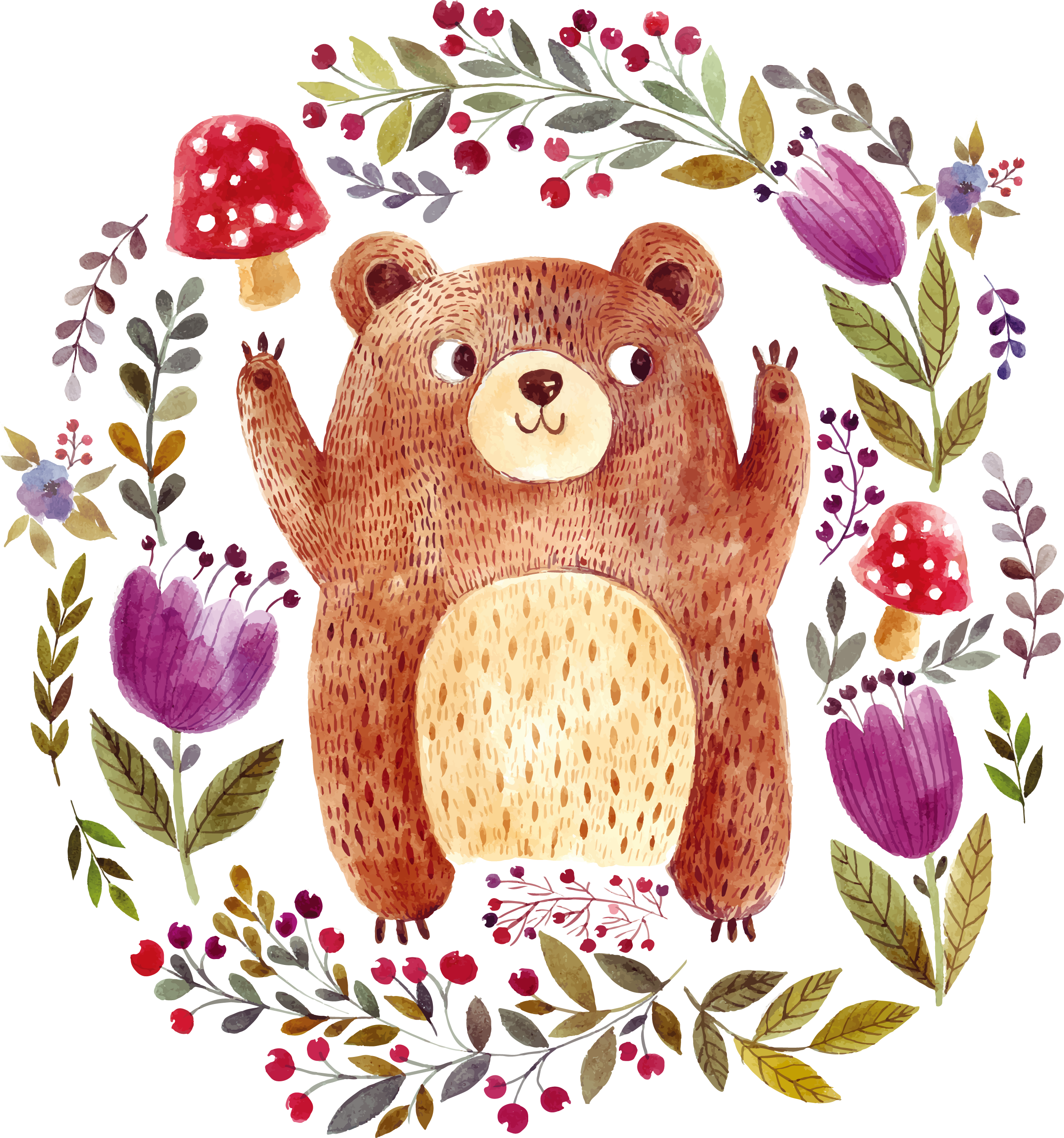 Brown Bear Drawing Illustration - Illustration Ours (2534x2709), Png Download