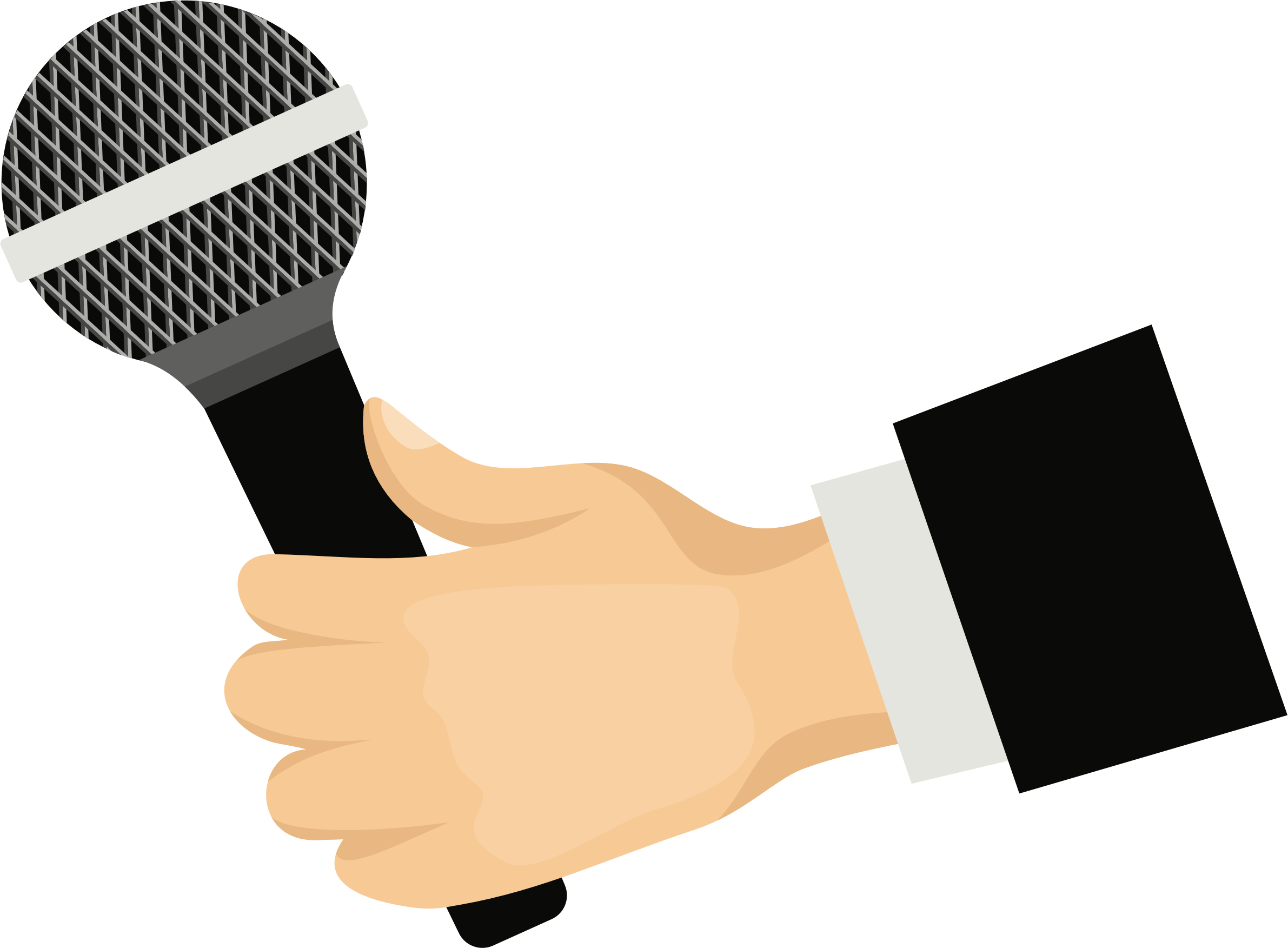 Big Image - Microphone In Hand Clipart (2382x1753), Png Download