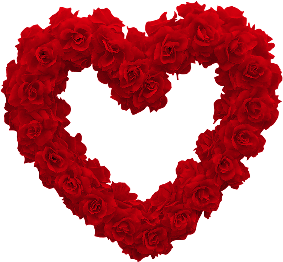 Rainbow Heart, Be My Valentine, Valentines Flowers, - Love Heart Of Roses (982x904), Png Download