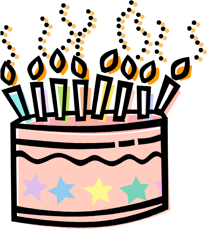 Happy Birthday Cake Clipart - Happy Birthday Cake Animasi (675x757), Png Download