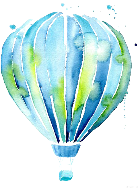 Hot Air Balloon Drawing Watercolor Painting Illustration - Hot Air Balloons Drawing (500x675), Png Download