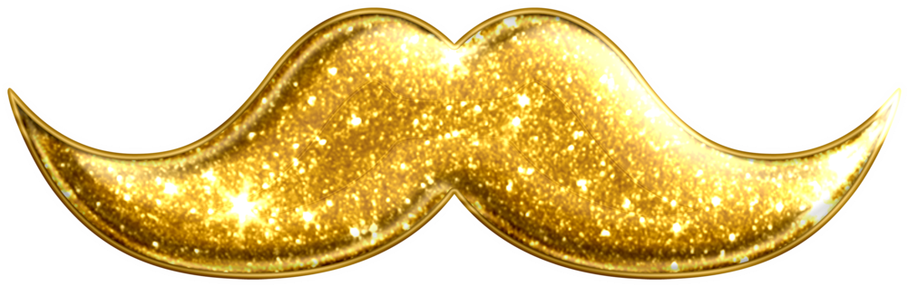 Silver/gold Mustache - Gold Glitter Gold Mustache Png (1023x328), Png Download
