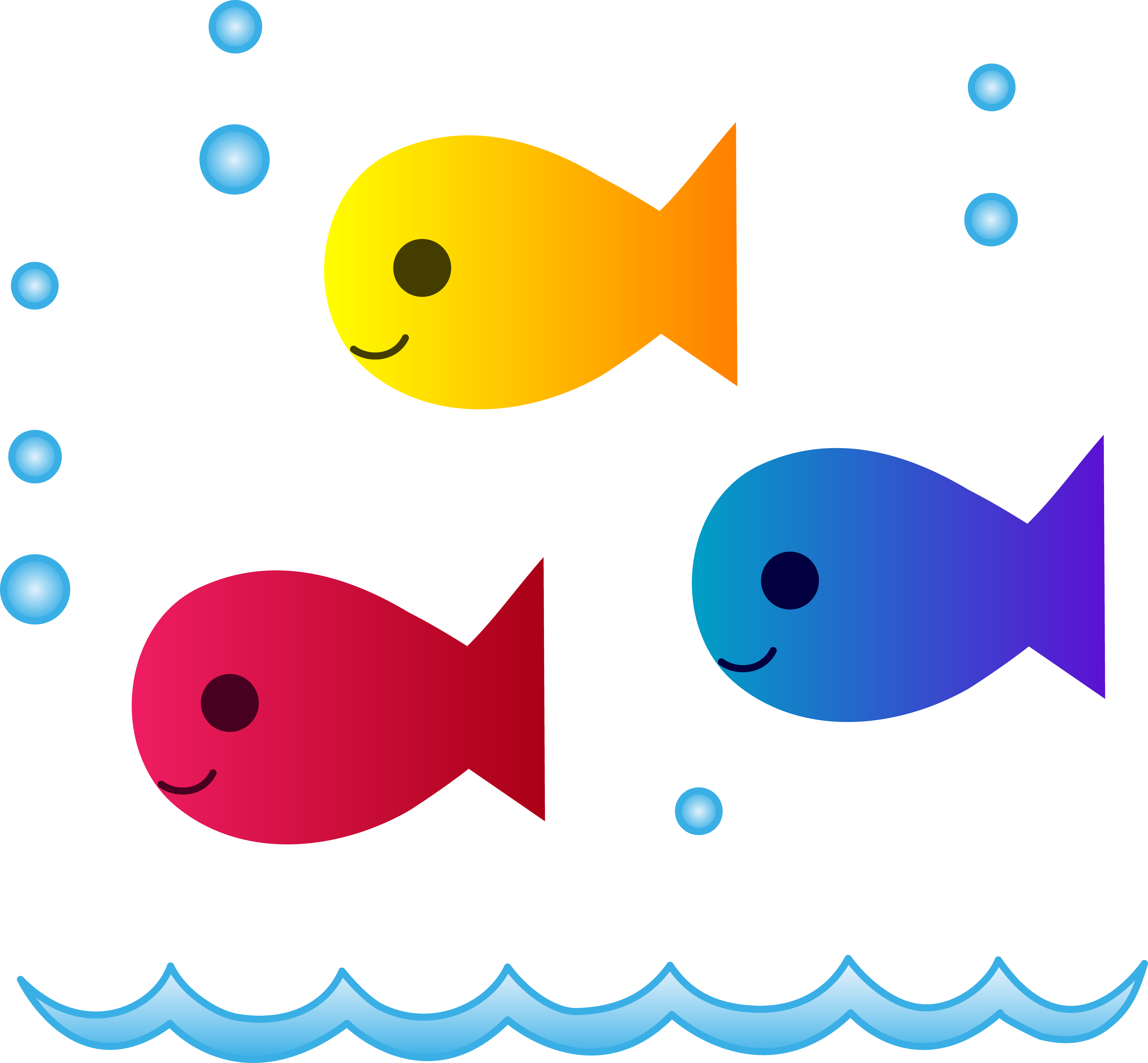 Cute School Of - School Of Fish Drinking Glass (5434x5031), Png Download
