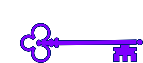 Key Clipart Purple - Skeleton Key Jpg (600x267), Png Download