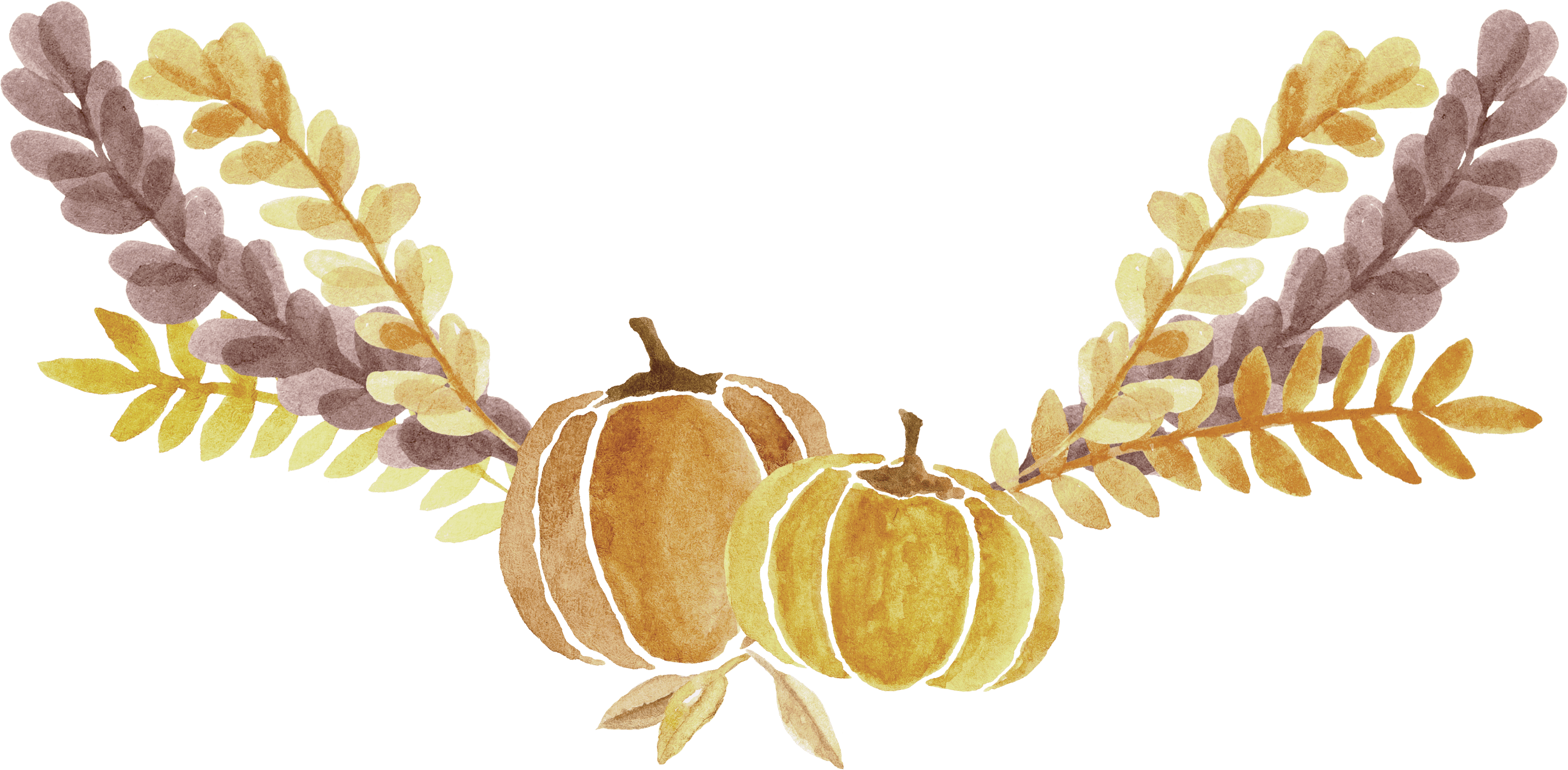 The Holidays Are Just Around The Corner And This Means - Watercolor Pumpkins Image Transparent (3018x1483), Png Download