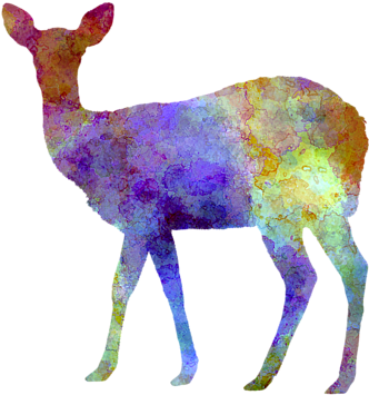 Bleed Area May Not Be Visible - Female Deer 02 In Watercolor Tote Bag, Adult Unisex, (600x480), Png Download