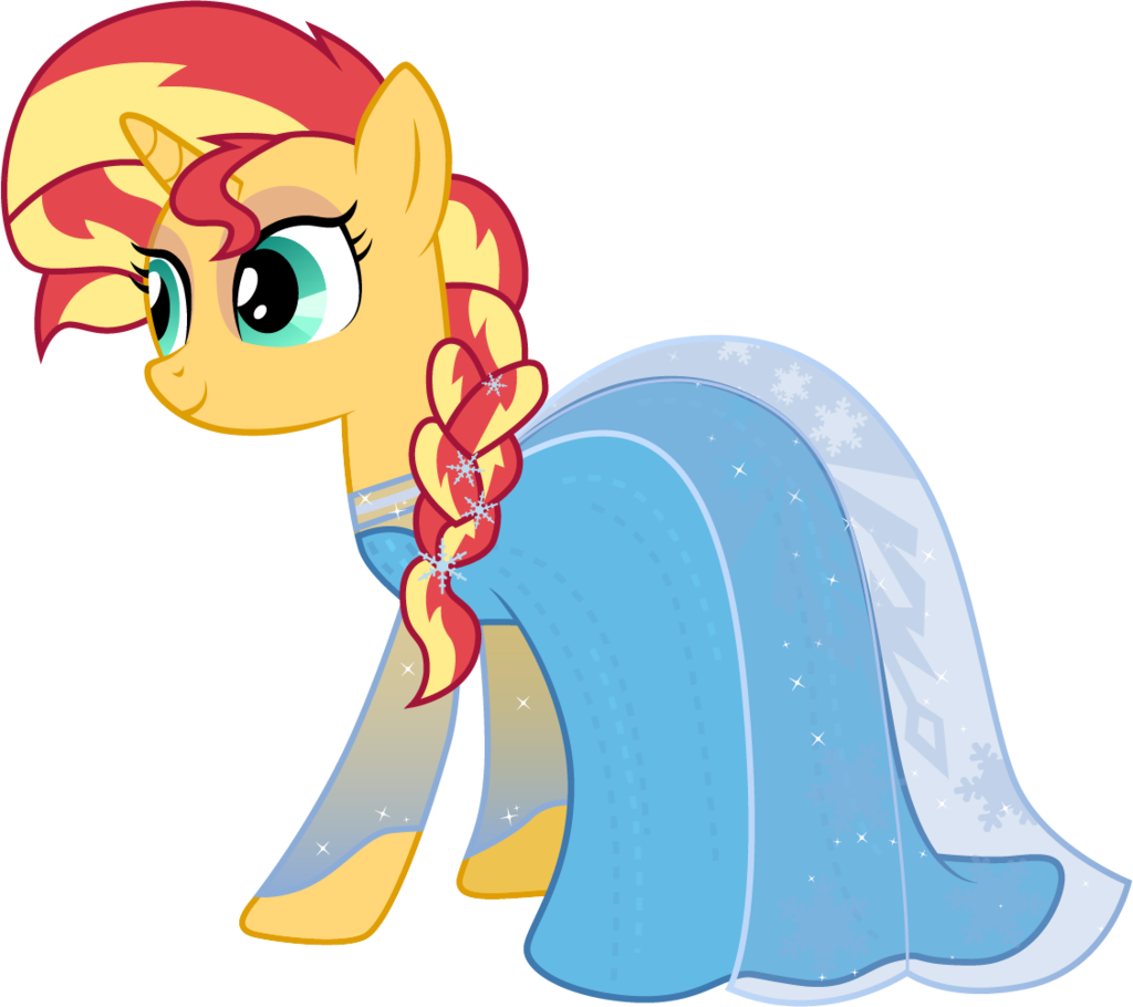 Sunset Shimmer As Elsa - Mlp Sunset Shimmer The Dress (1024x910), Png Download