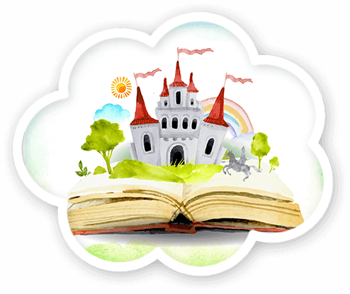 Watercolor Open Book With A Castle Background - Wedding Congratulations, And They Lived Happily Ever (494x416), Png Download