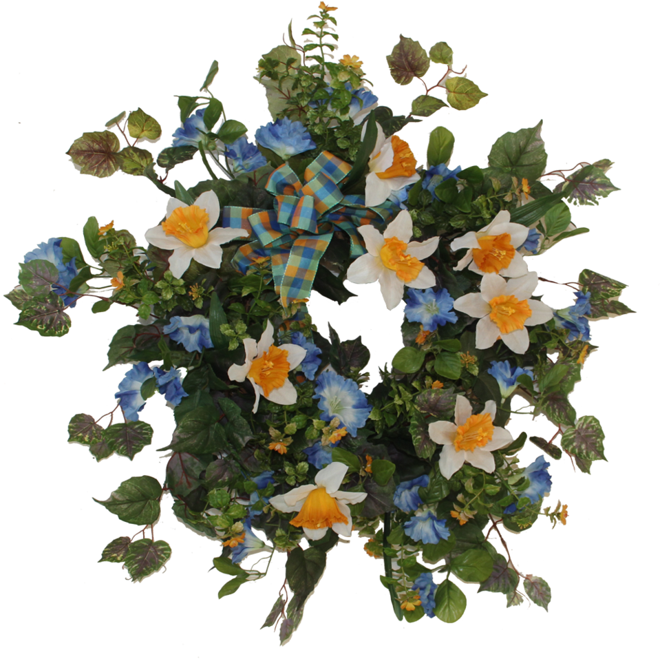 April's Garden Wreath - Mandevilla (1060x1003), Png Download