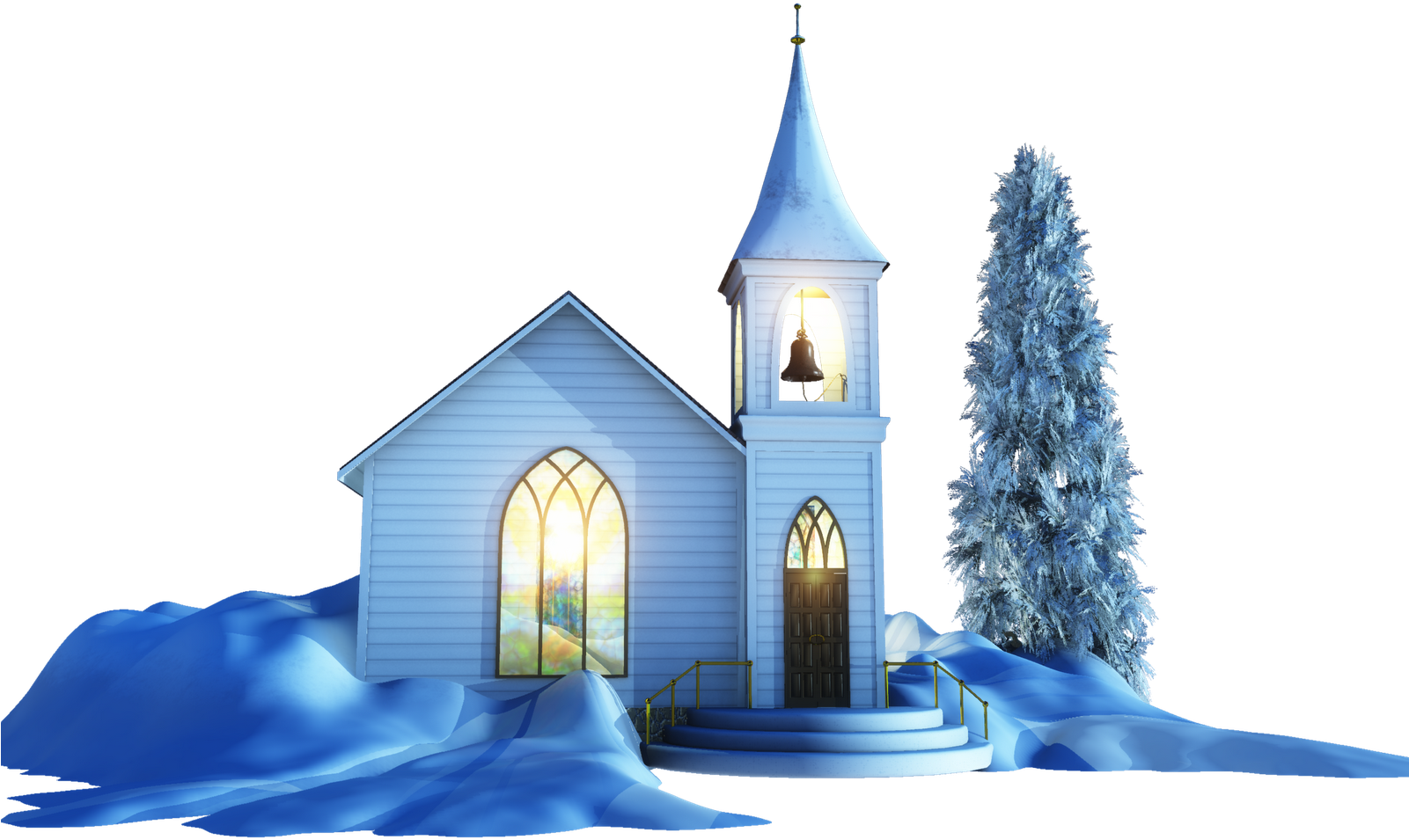 Church Clipart Winter (1600x1200), Png Download