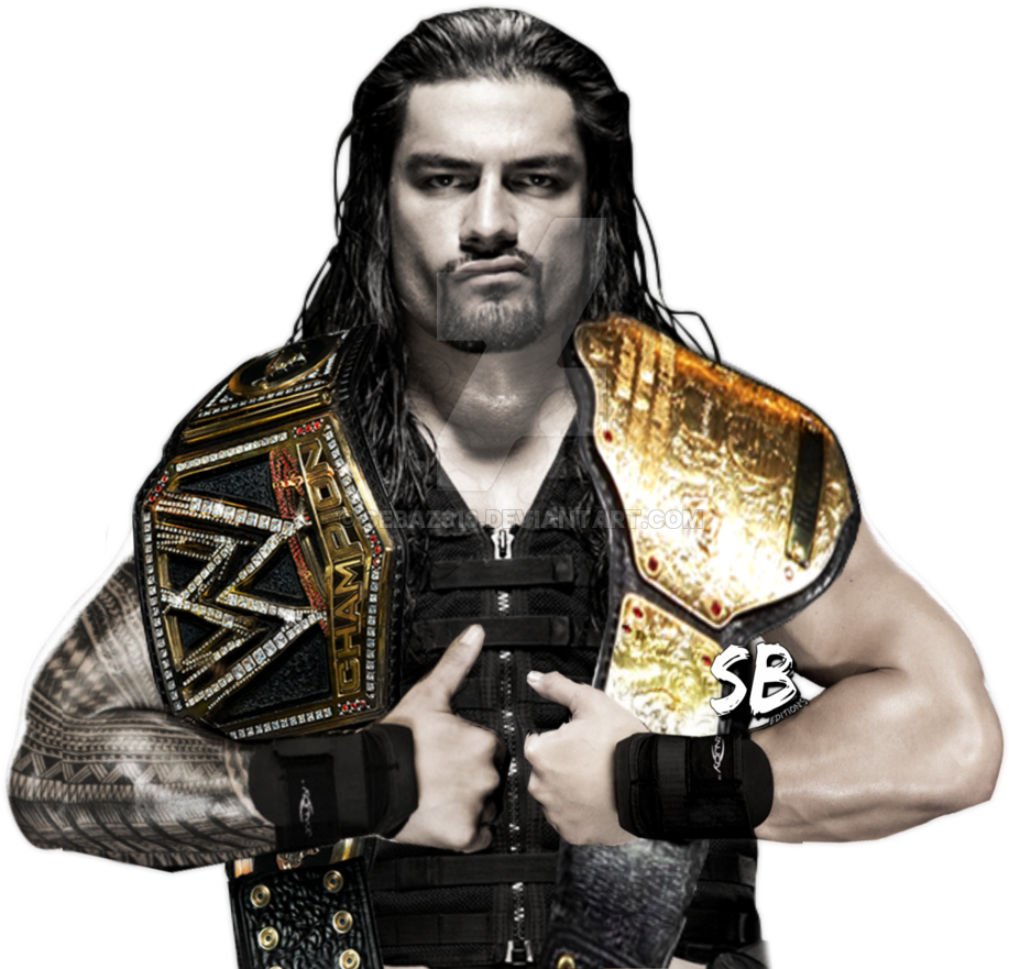 Roman Reigns Wwe World Heavyweight Champion By Sebaz316 - Ww Wwe Roman Reigns (1024x1117), Png Download