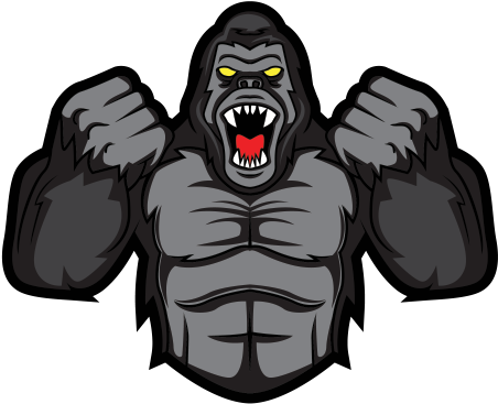 Printed Vinyl Powerful Stickers - Gorilla Logo Png (600x600), Png Download