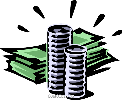 Dollar Bills And Coins - Coins And Bills Png (480x394), Png Download