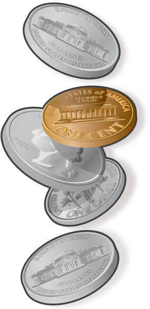 Us Coins Falling Png (302x602), Png Download