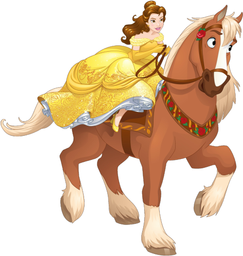 Beast - Belle And Her Horse (500x526), Png Download