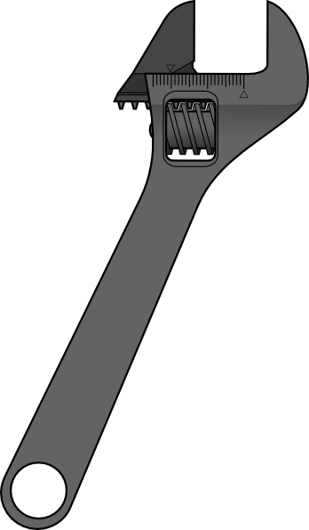 Free Vector Method Adjustable Wrench Clip Art - Wrench Svg (348x596), Png Download