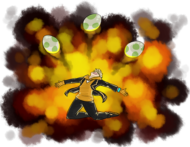 Pokemon Go Fanart Spark Eggs Explosion Ravefirell - Pokemon Go Spark Egg (633x491), Png Download