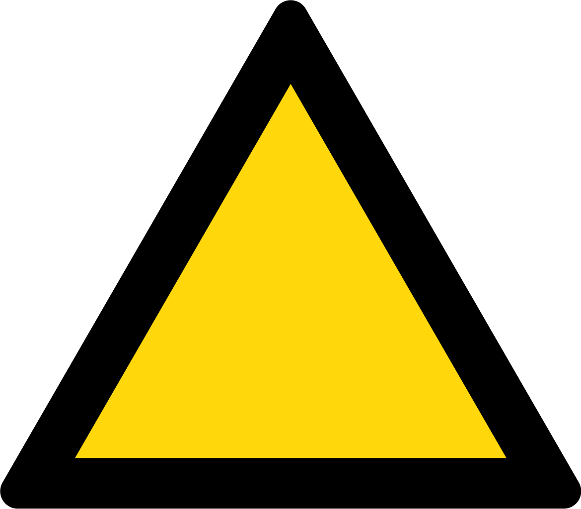 Triangle Warning Sign - Yellow Triangle Warning Sign (1000x875), Png Download