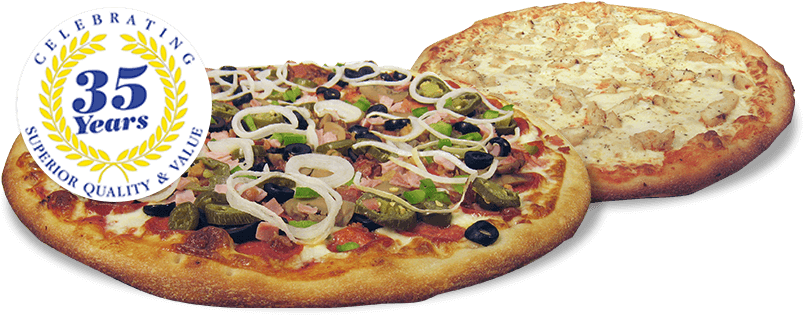 Fresh Baked Pizzas - California-style Pizza (821x326), Png Download