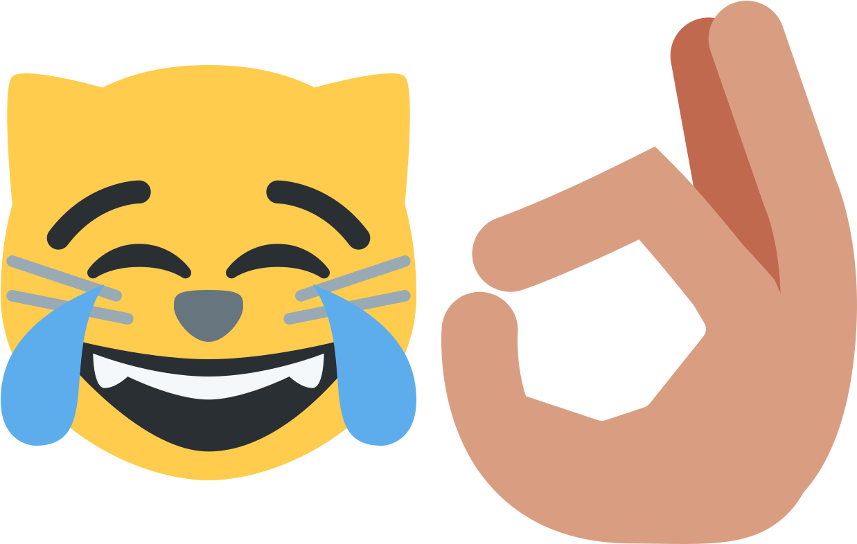 Hand Emoji Crying Laughter Em - Cat Joy Emoji (1250x785), Png Download