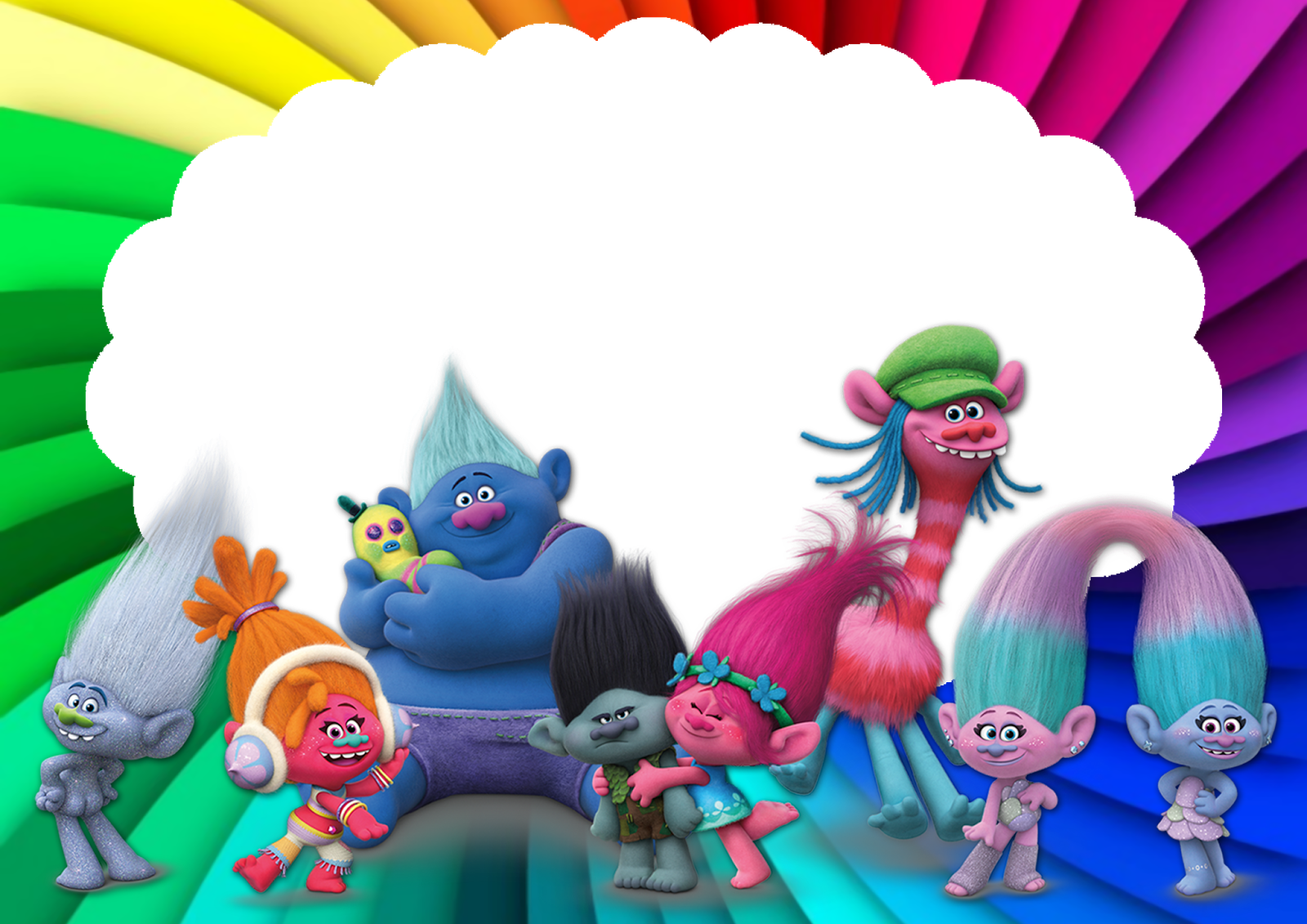 Trolls Convite (900x636), Png Download
