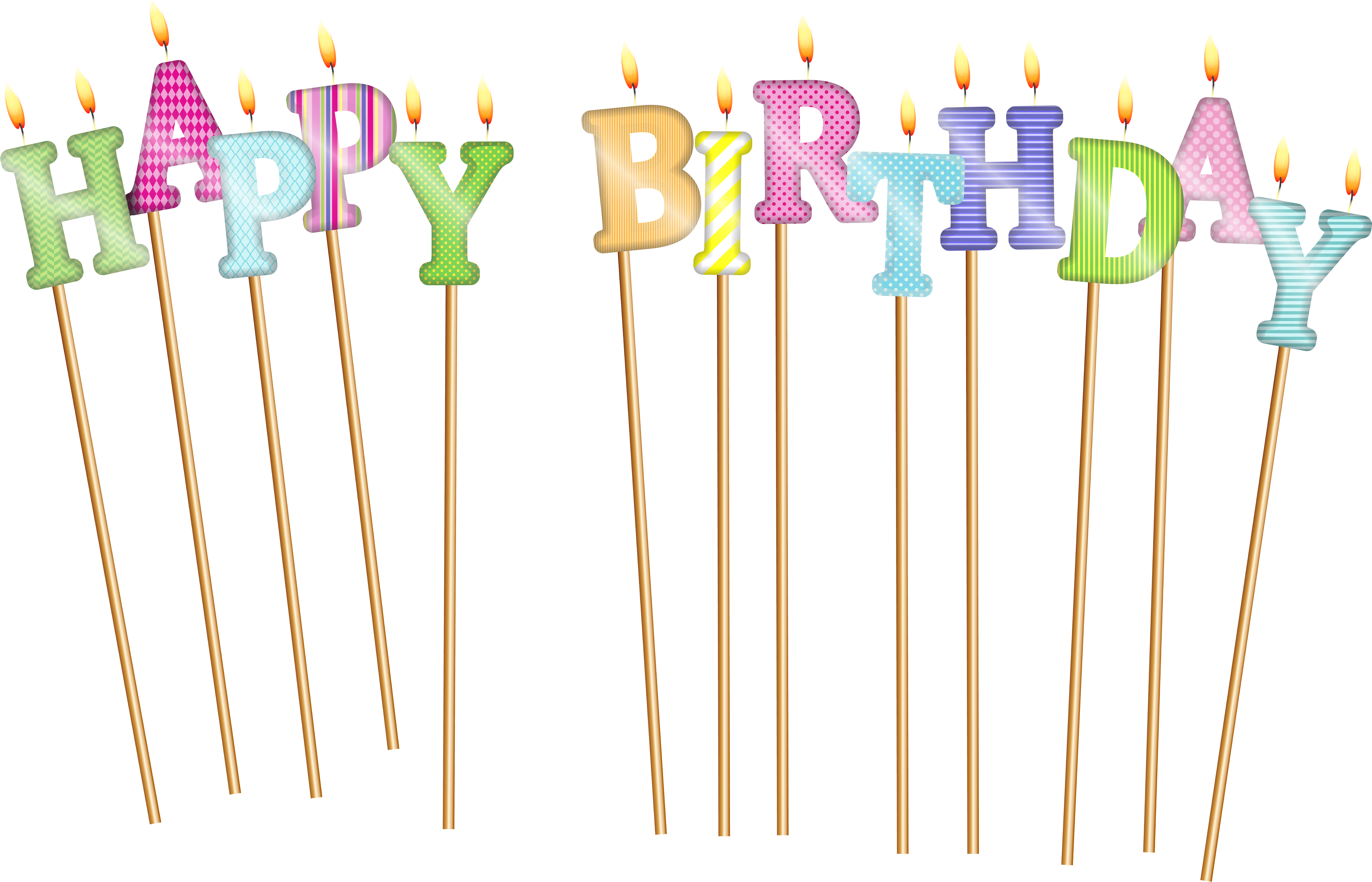 Candles Clipart Happy Birthday - Transparent Birthday Candles Png (8000x5089), Png Download