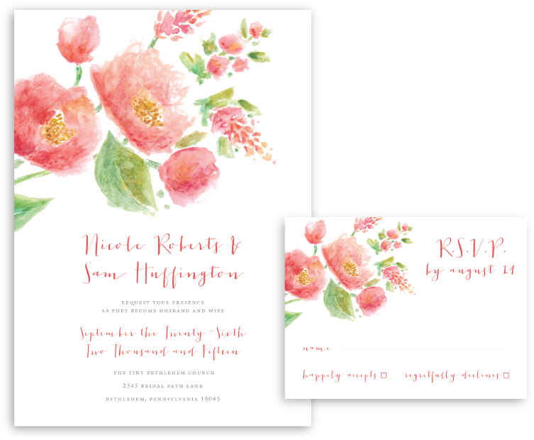 Watercolorinvitations (822x665), Png Download