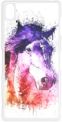 Watercolor Horse Hard Case For Sony Xperia Z3 - Watercolor Horse Pillow Case (500x500), Png Download