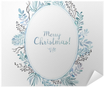Watercolor Oval Frame Of Different Branches - Watercolor Painting (400x400), Png Download