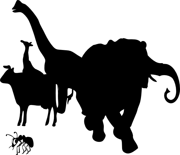 Animals Silhouette Clip - Animals Silhouette Png (600x518), Png Download