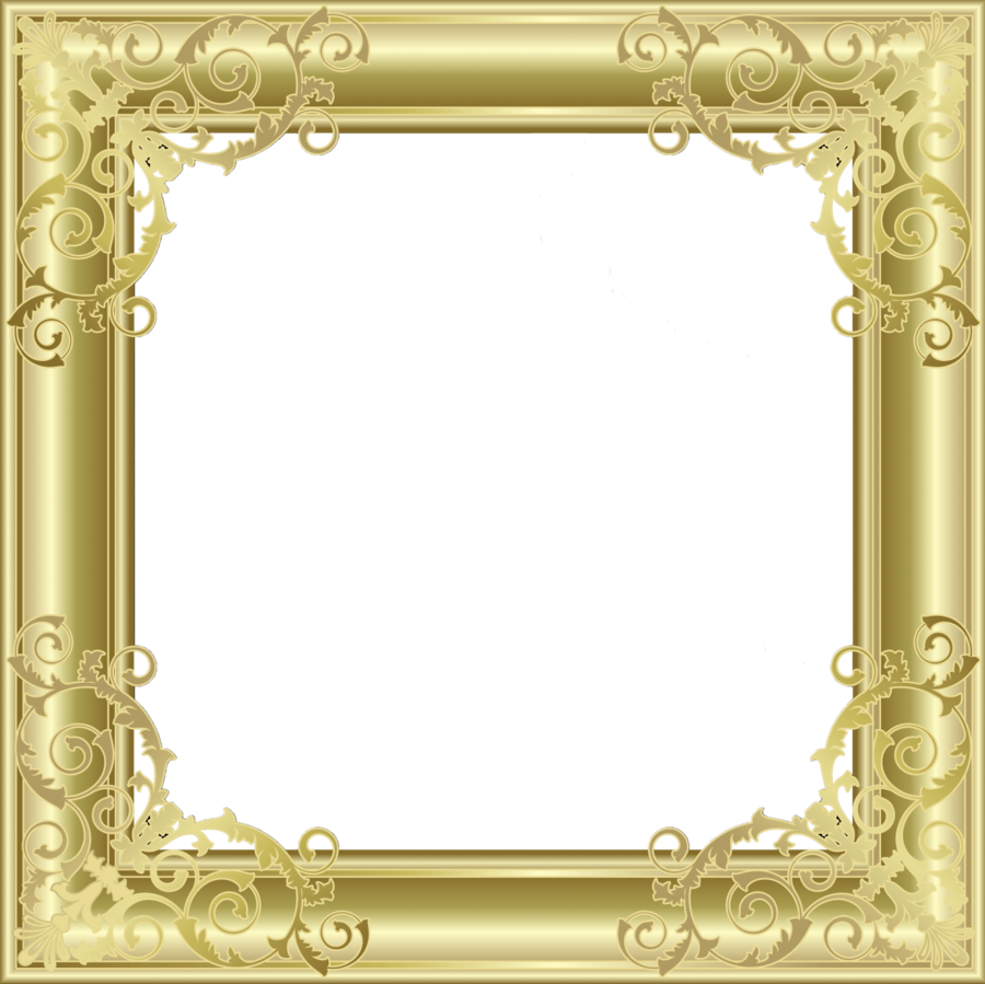 Gold Border Frame Png Picture - Transparent Picture Frame Png (600x599), Png Download