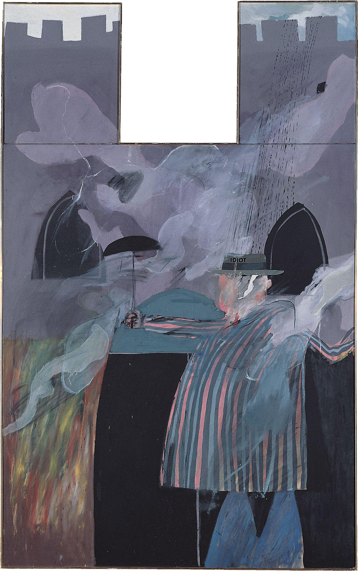 <i>man Stood In Front Of His House With Rain Descending - Man Stood In Front Of His House (1243x2000), Png Download