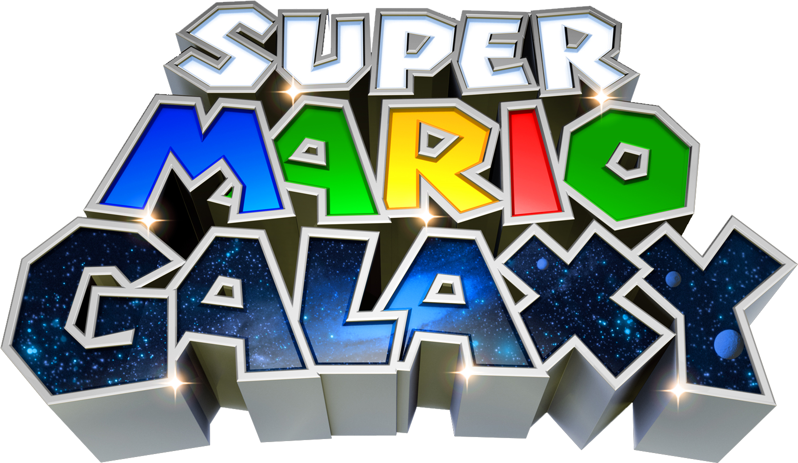 Super Mario Galaxy Logostick - Super Mario Galaxy Logo (1608x936), Png Download