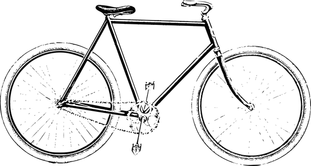 Bicycle Bike Old Vintage Bicycle Bicycle B - Vintage Bicycle Drawing Png (635x340), Png Download