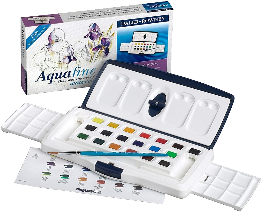 Daler-rowney Aquafine Watercolor 20 Half Pan Slider - Daler Rowney Watercolour Aquafine 20 Half Pan Slider (900x740), Png Download