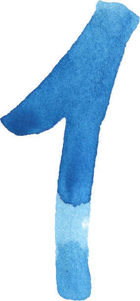 Free Download - Watercolor Number 1 Png (285x612), Png Download