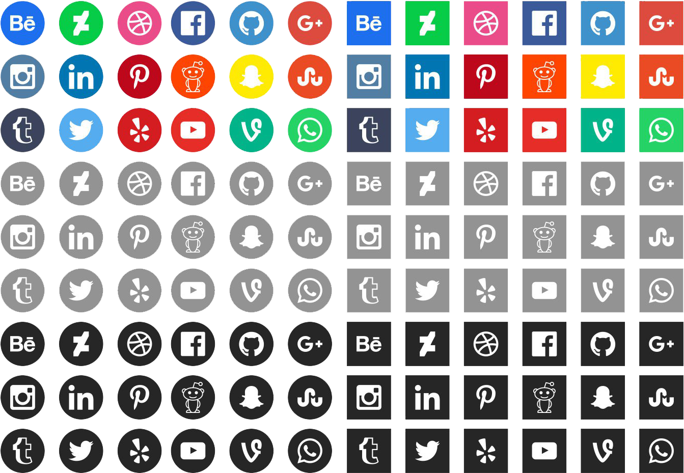 Vector Free Social Media Icons - Free Social Media Icons 2018 (1400x980), Png Download