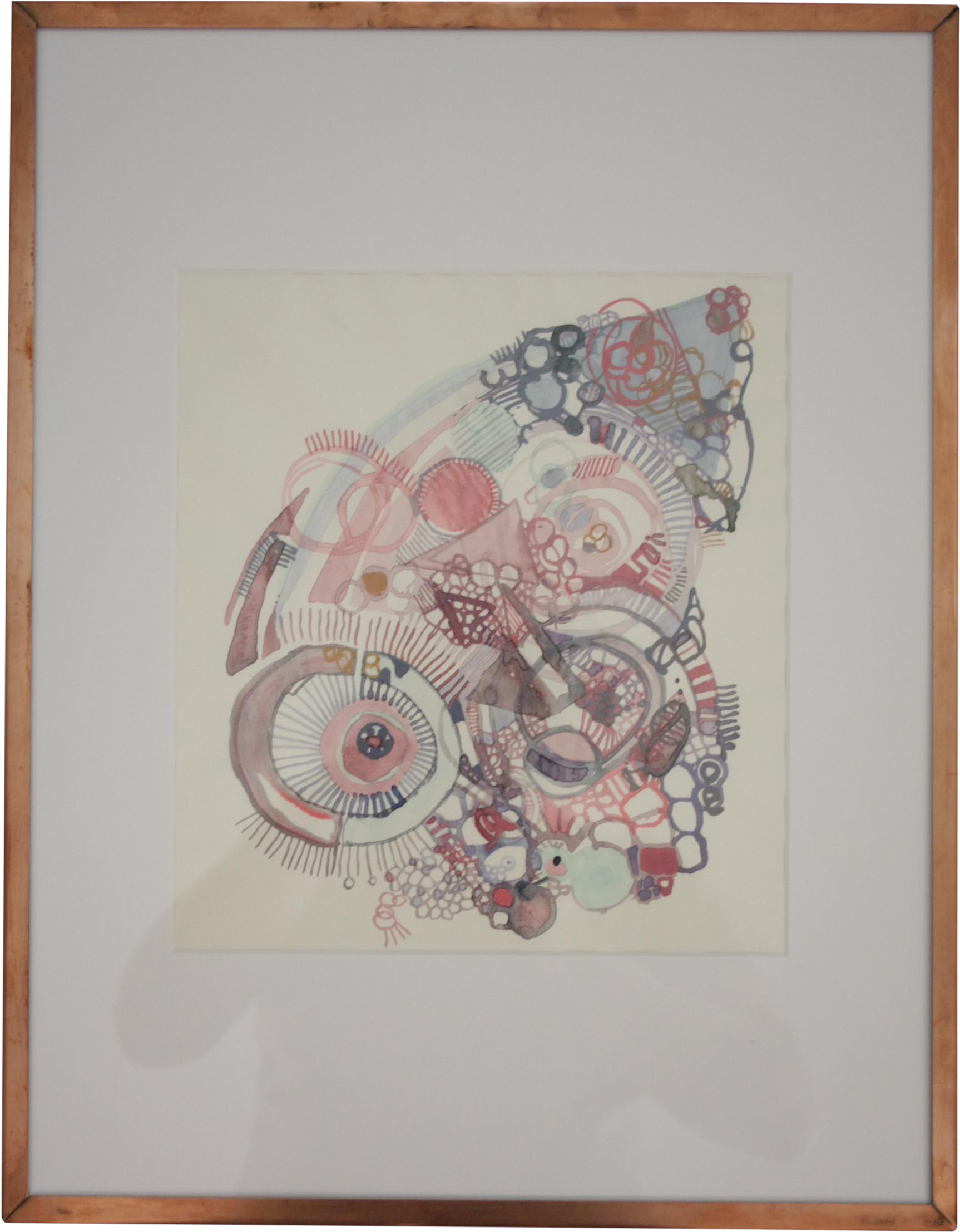 Original Watercolor In Copper Frame On Chairish - Paisley (1917x2458), Png Download