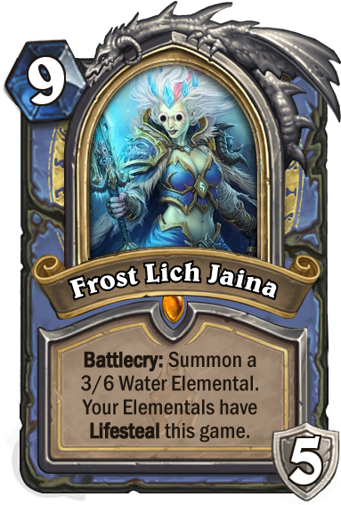 Hero Card With Googly Eyes - Frost Lich Jaina Card (400x587), Png Download