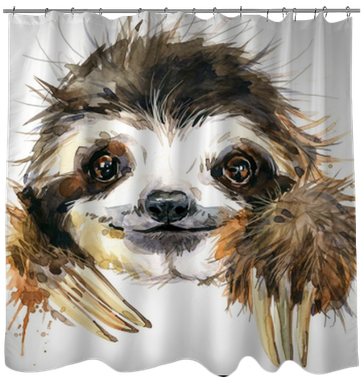 Watercolor Sloth Illustration - Watercolor Sloth (400x400), Png Download