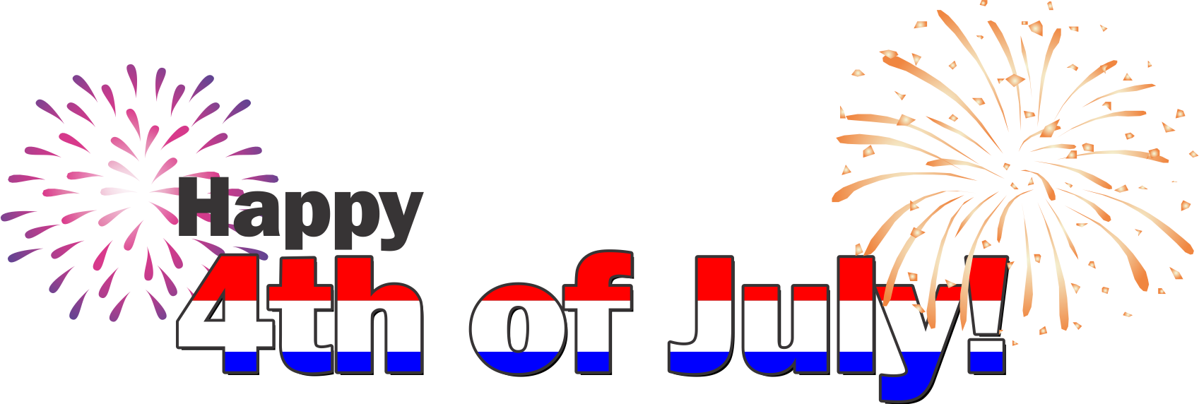 Fourth Of July Banner Png - Happy 4th Of July Png (1697x572), Png Download