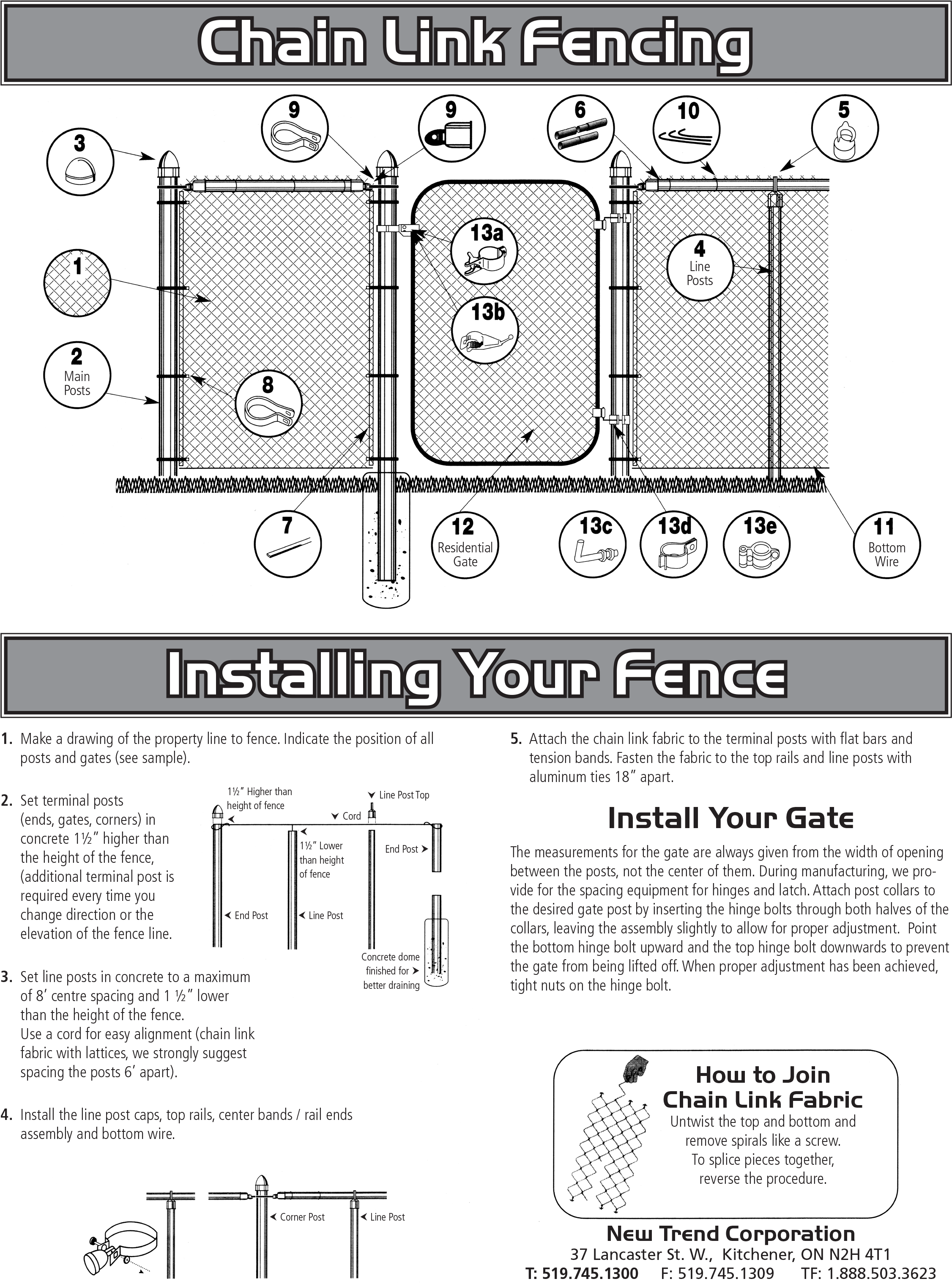 Click To Download Chainlink Installation Instructions - New Trend Fencing (2317x3071), Png Download